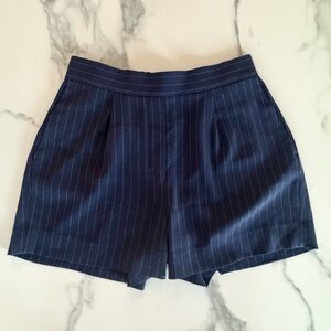 Aritzia Babaton Navy Pinstripe Short